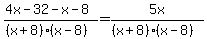 %284x-32+-+x-8%29%2F%28%28x%2B8%29%28x-8%29%29=5x%2F%28%28x%2B8%29%28x-8%29%29