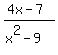 %284x-7%29%2F%28x%5E2-9%29