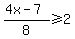 %284x-7%29%2F8%3E=2