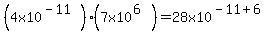 %284x10%5E%28-11%29%29%2A%287x10%5E%286%29%29=28x10%5E%28-11%2B6%29