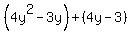%284y%5E2-3y%29%2B%284y-3%29