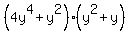 %284y%5E4%2By%5E2%29%28y%5E2%2By%29