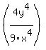 %284y%5E4%2F9x%5E4%29