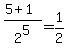%285%2B1%29%2F2%5E5+=+1%2F2