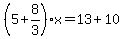 %285%2B8%2F3%29x=13%2B10