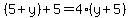 %285%2By%29%2B5=4%28y%2B5%29