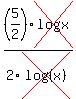 %285%2F2%29cross%28log%28x%29%29+%2F+2cross%28log+%28%28x%29%29%29