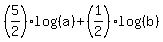 %285%2F2%29log%28%28a%29%29%2B%281%2F2%29log%28%28b%29%29