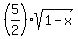 %285%2F2%29sqrt%281-x%29%29