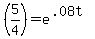 %285%2F4%29=e%5E%28.08t%29