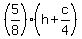 %285%2F8%29%28h%2Bc%2F4%29