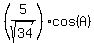 %285%2Fsqrt%2834%29%29%2Acos%28A%29