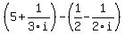 %285+%2B+1%2F3i%29+-%281%2F2+-1%2F2i%29