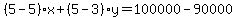 %285-5%29%2Ax%2B%285-3%29y=100000-90000