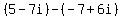 %285-7i%29-%28-7%2B6i%29