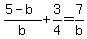 %285-b%29%2Fb+%2B+3%2F4+=+7%2Fb