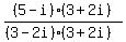 %285-i%29%283%2B2i%29%2F%28%283-2i%29%283%2B2i%29%29