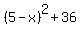 %285-x%29%5E2+%2B+36