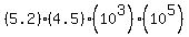 %285.2%29%284.5%29%2810%5E3%29%2810%5E5%29
