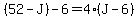 %2852-J%29-6=4%28J-6%29