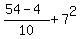 %2854+-+4%29%2F10+%2B+7%5E2