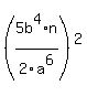 %285b%5E4%2An%2F2a%5E6%29%5E2