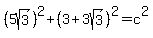 %285sqrt%283%29%29%5E2%2B%283%2B3sqrt%283%29%29%5E2=c%5E2