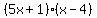 %285x%2B1%29%28x-4%29