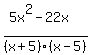%285x%5E2-22x%29%2F%28x%2B5%29%28x-5%29