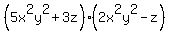 %285x%5E2y%5E2%2B3z%29%282x%5E2y%5E2-z%29