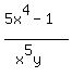 %285x%5E4+-+1%29%2F%28x%5E5y%29