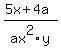 %285x+%2B+4a%29%2Fax%5E2y