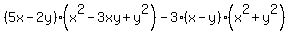 %285x-2y%29+%28x%5E2-3xy%2By%5E2%29-3%28x-y%29+%28x%5E2%2By%5E2%29