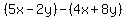 %285x-2y%29-%284x%2B8y%29
