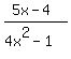 %285x-4%29%2F%284x%5E2-1%29