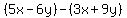 %285x-6y%29-%283x%2B9y%29