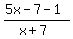 %285x-7-1%29%2F%28x%2B7%29