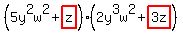 %285y%5E2w%5E2%2Bhighlight%28z%29%29%282y%5E3w%5E2%2Bhighlight%283z%29%29