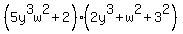%285y%5E3w%5E2%2B2%29%2A%282y%5E3%2Bw%5E2%2B3%5E2%29