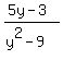 %285y-3%29%2F%28y%5E2-9%29
