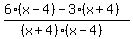 %286%28x-4%29-3%28x%2B4%29%29%2F%28%28x%2B4%29%28x-4%29%29