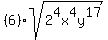 %286%29+sqrt+%282%5E4x%5E4y%5E17%29+