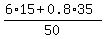 %286%2A15+%2B+0.8%2A35%29%2F50