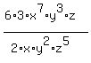 %286%2A3%2Ax%5E7%2Ay%5E3%2Az%29%2F%282%2Ax%2Ay%5E2%2Az%5E5%29