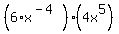 %286%2Ax%5E%28-4%29%29%2A%284x%5E5%29