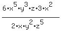 %286%2Ax%5E5%2Ay%5E3%2Az%2A3%2Ax%5E2%29%2F%282%2Ax%2Ay%5E2%2Az%5E5%29