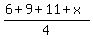 %286%2B9%2B11%2Bx%29%2F4