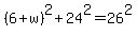 %286%2Bw%29%5E2%2B24%5E2=26%5E2