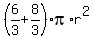 %286%2F3%2B8%2F3%29pi%2Ar%5E2
