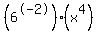 %286%5E-2%29%28x%5E4%29